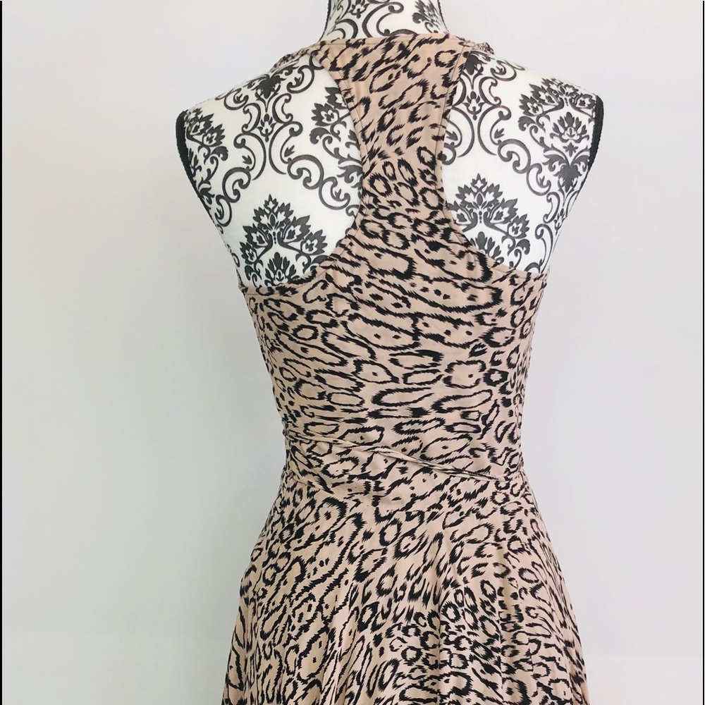 PARKER Silk Wrap Racer Back Ruffle Animal Print - Picture 3 of 6